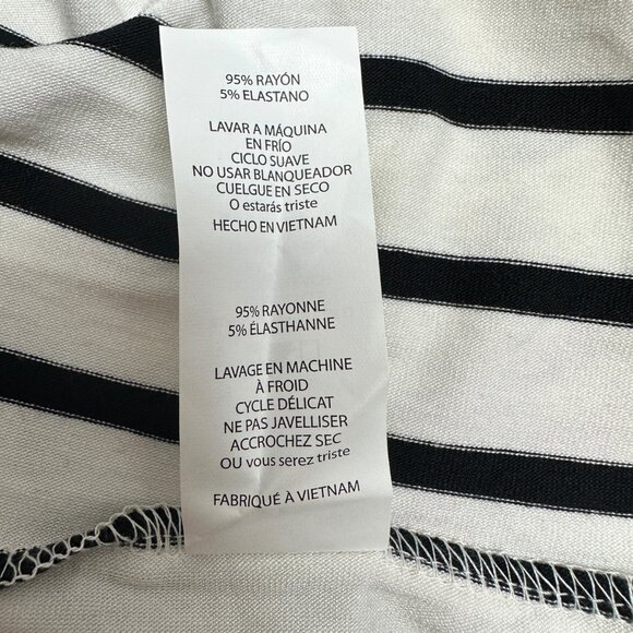 LuLaRoe Retired Julia Dress M Black and White Striped SS Form Fitting NWT - Picture 6 of 8